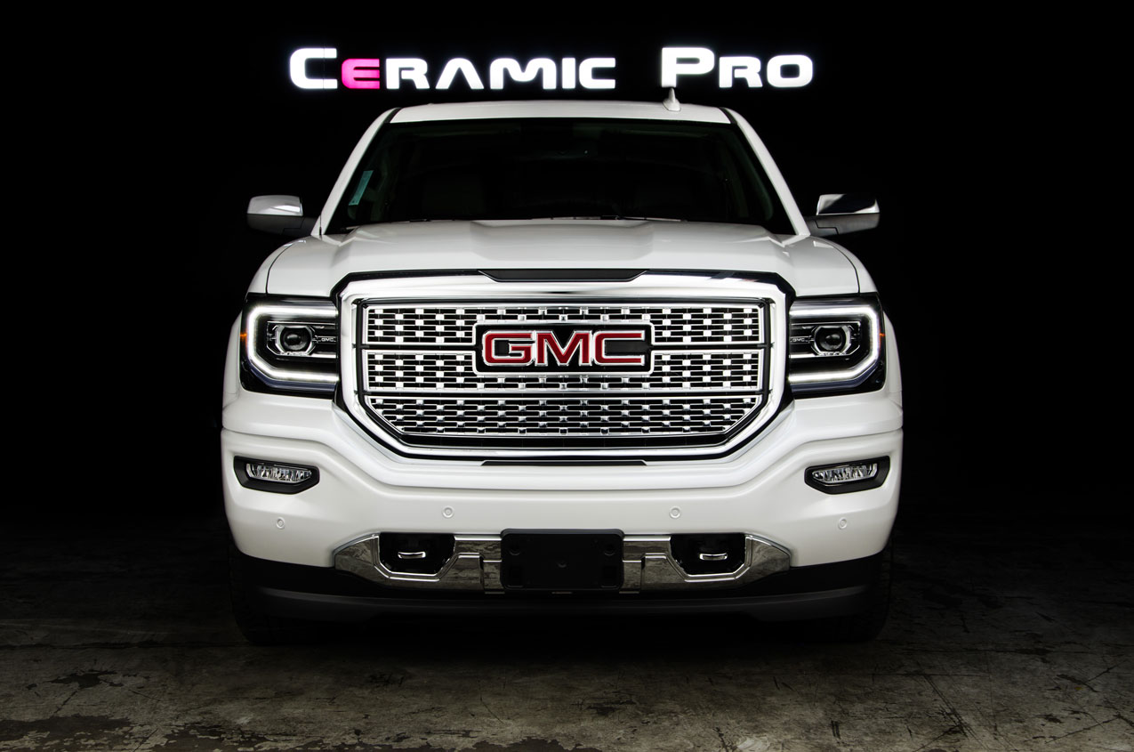 White truck coated with Ceramic Pro 9H