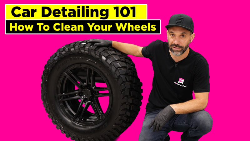 Adam Cote hosting a video on cleaning and detailing wheels.