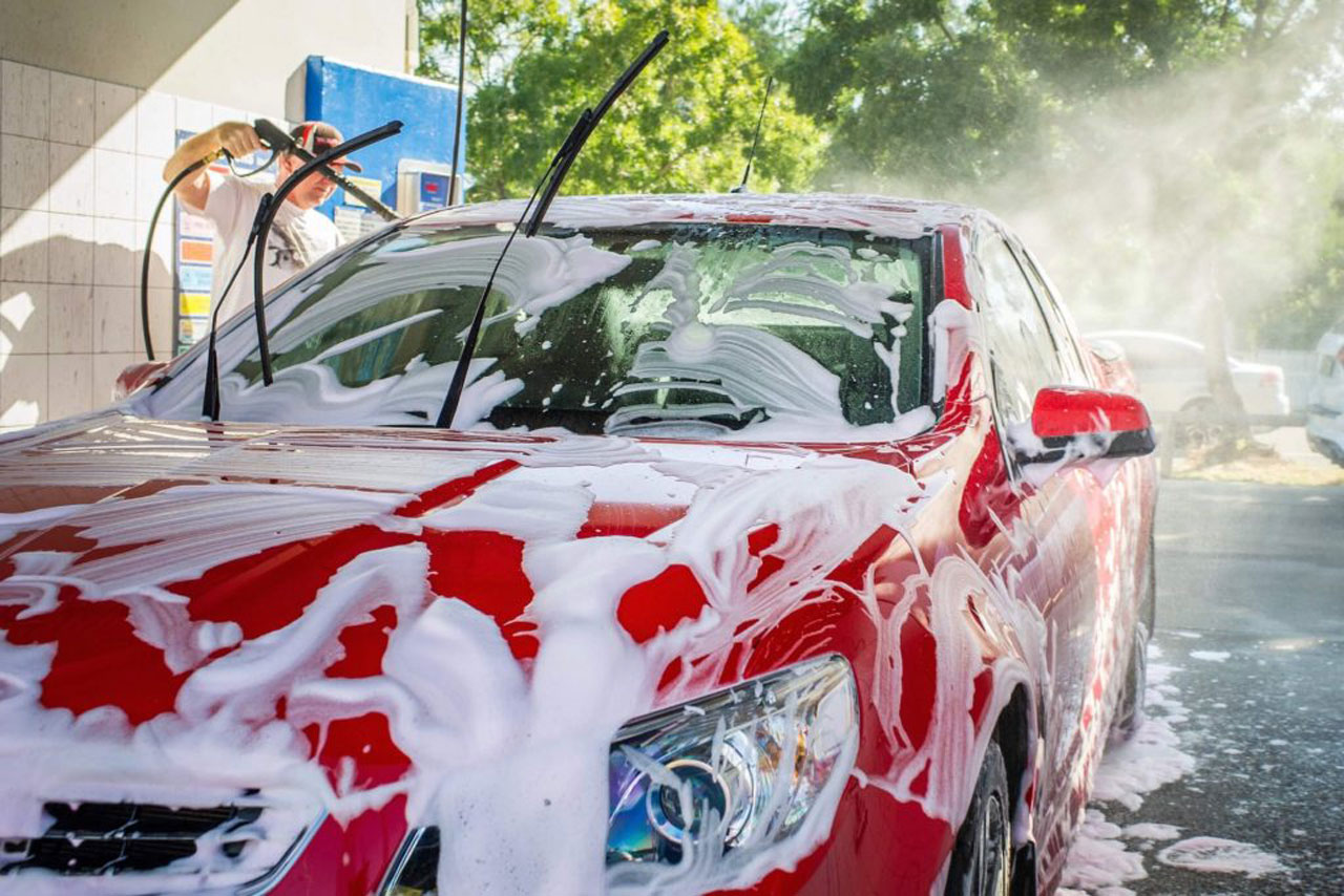 Car Being Washed at Car Wash