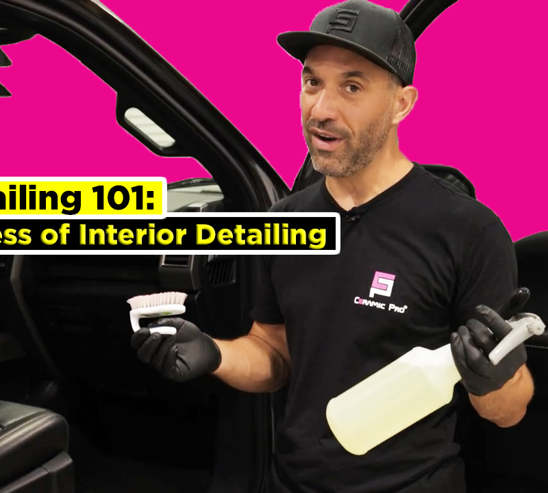 A professional detailer giving tips on how to clean the interior of a car