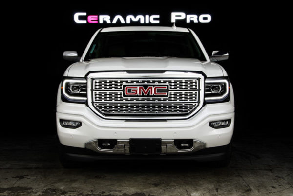 A GMC SUV with a full paint protection film installation.